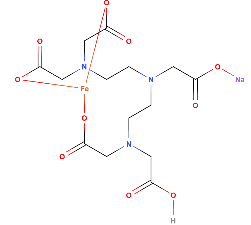 Järn DTPA 2D-struktur